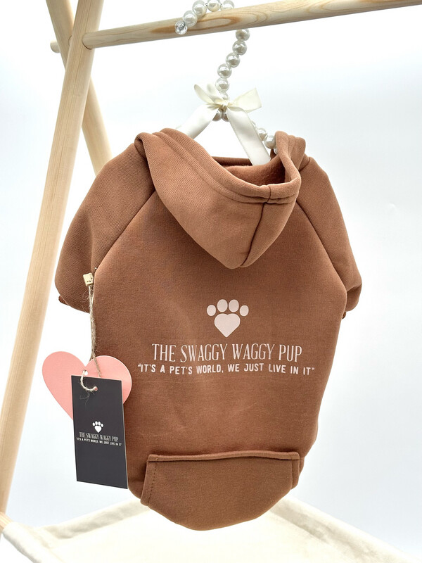 SWP Signature Logo Pup Hoodie: "COFFEE"