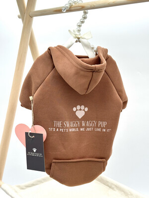 SWP Signature Logo Pup Hoodie: "COFFEE"