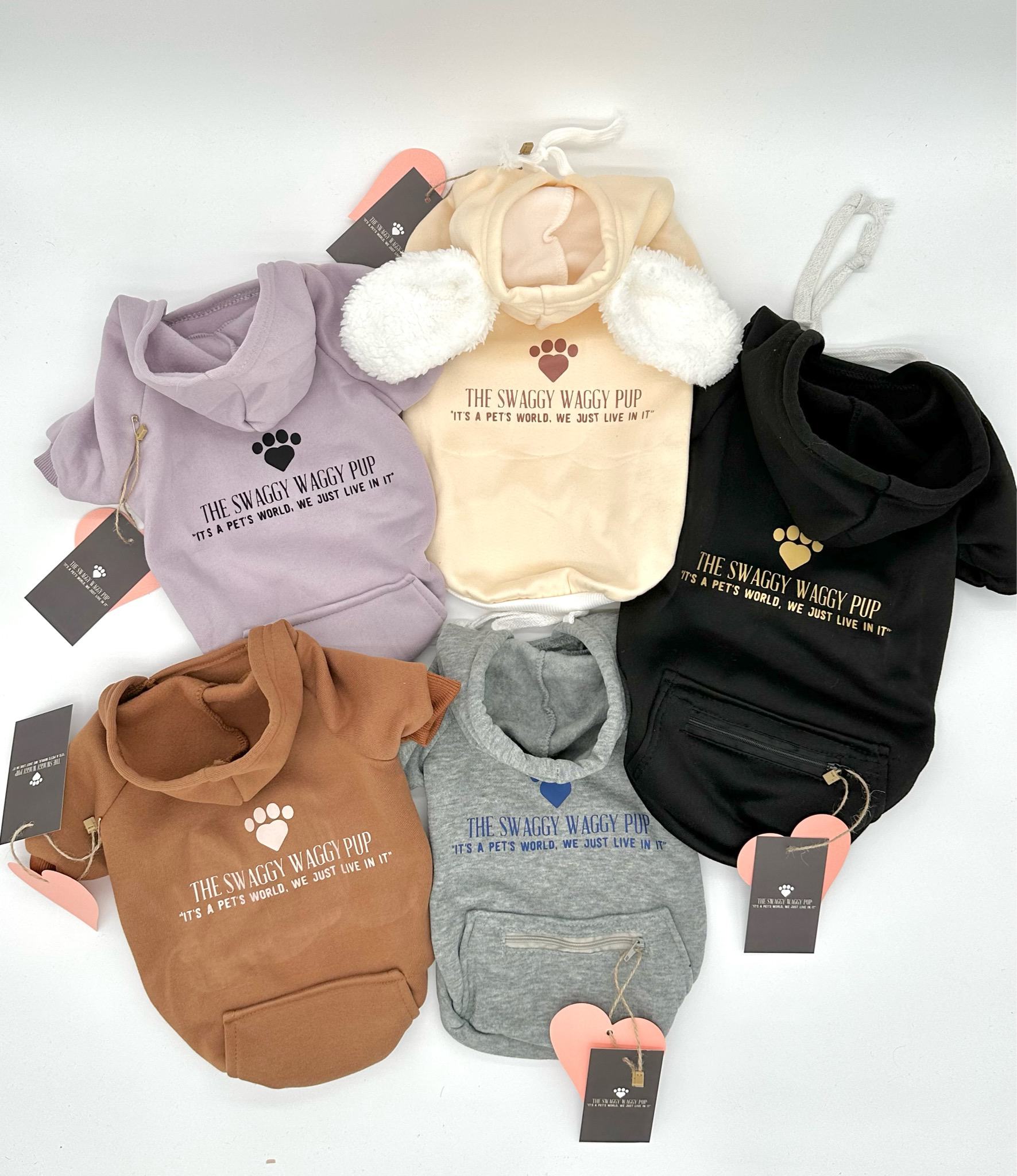 SWP Signature Logo Pup Hoodie with Bunny Ears: 