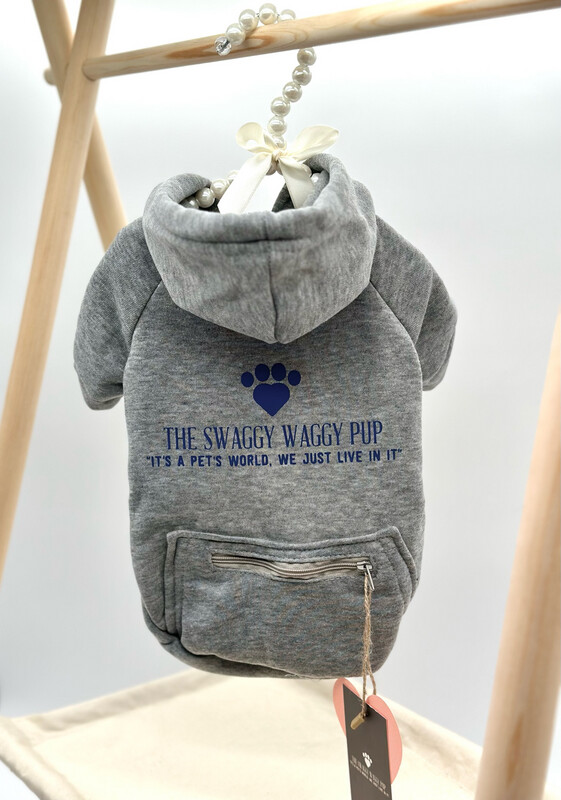 SWP Signature Logo Pup Hoodie w/zipper: "GRAY"