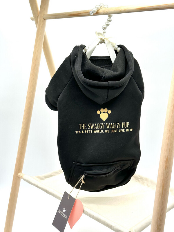 SWP Signature Logo Pup Hoodie w/zipper: "BLACK"