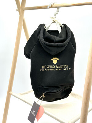 SWP Signature Logo Pup Hoodie w/zipper: "BLACK"