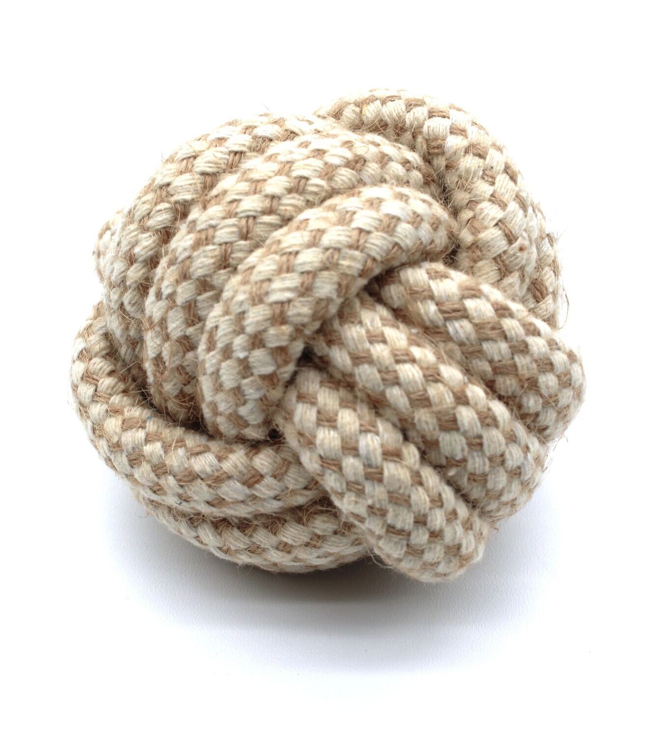 Braided Cotton Ball Chew Toy - BEIGE?