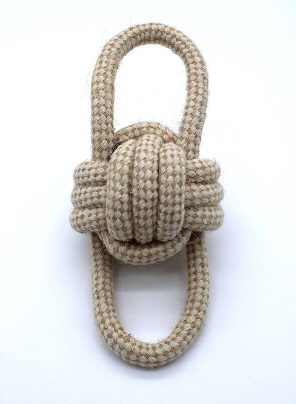 Braided Cotton Two Way Tug Chew Toy - BEIGE?