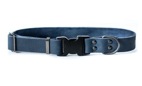 Sophisticated Leather Collar-Quick Release: "INDIGO"