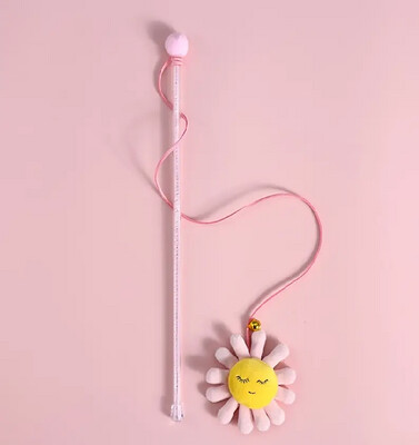 Cat teaser toys on a stick: "PINK FLOWER"