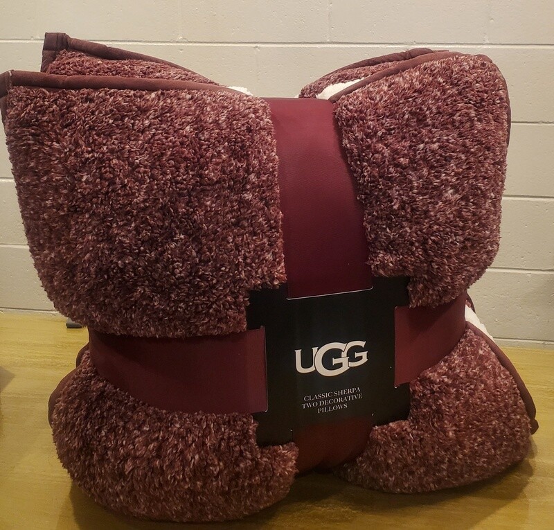 UGG Classic Sherpa Decorative Pillows Purple/ White 2 Pack