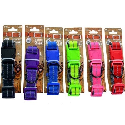 Bonita Pet Dog Collar LG 1.57-35.43in 6 Ast Reflective