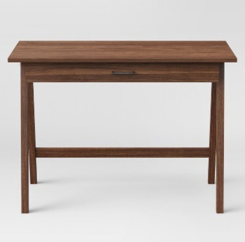 Paulo Wood Writing Desk with Drawer Walnut Project 62