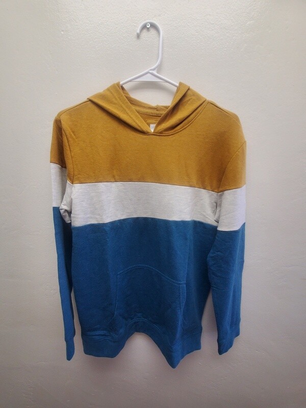 Cat &amp; Jack Boy&#39;s Sweater - Gold/Gray/Blue Colorblock - L(12/14)