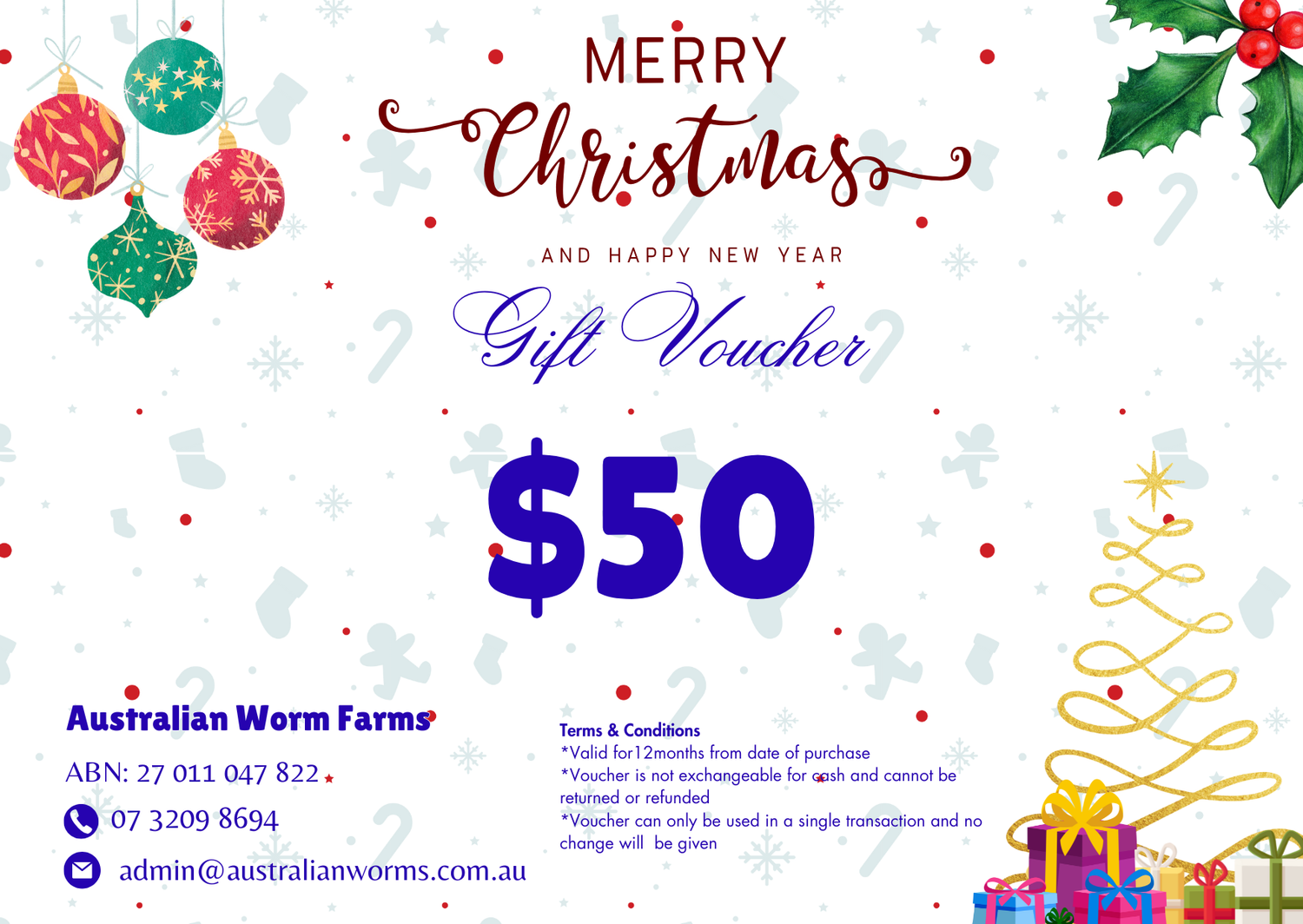 CHRISTMAS GIFT VOUCHER $50