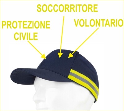 Cappellino personalizzato con bande rifrangenti e alta visibilità