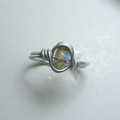 Labradorite crystal ring