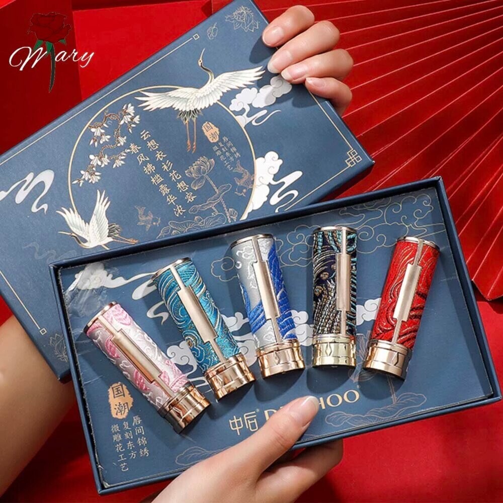 Rosemary Beauty 5 Colors Matte Lipstick Tubes Waterproof Long Lasting Sexy Chinese Style Red Lipstick Makeup