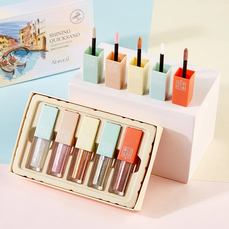 Rosemary Beauty Quicksand liquid eye shadow pearly sequins lying silkworm brighten eye shadow liquid student stage makeup