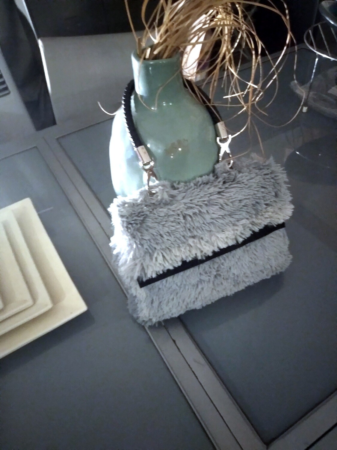 ATHEMBE VELVET fluffy gris/noir