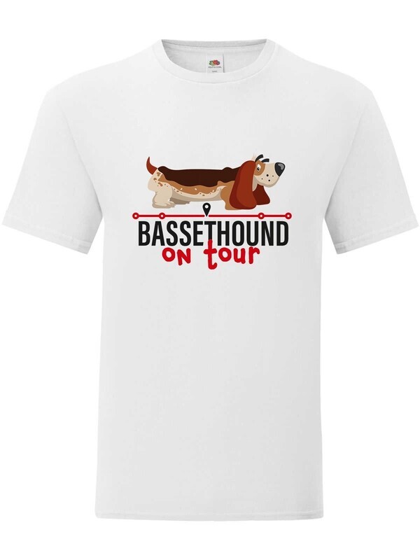 Basset Hound On Tour Adult T-Shirt