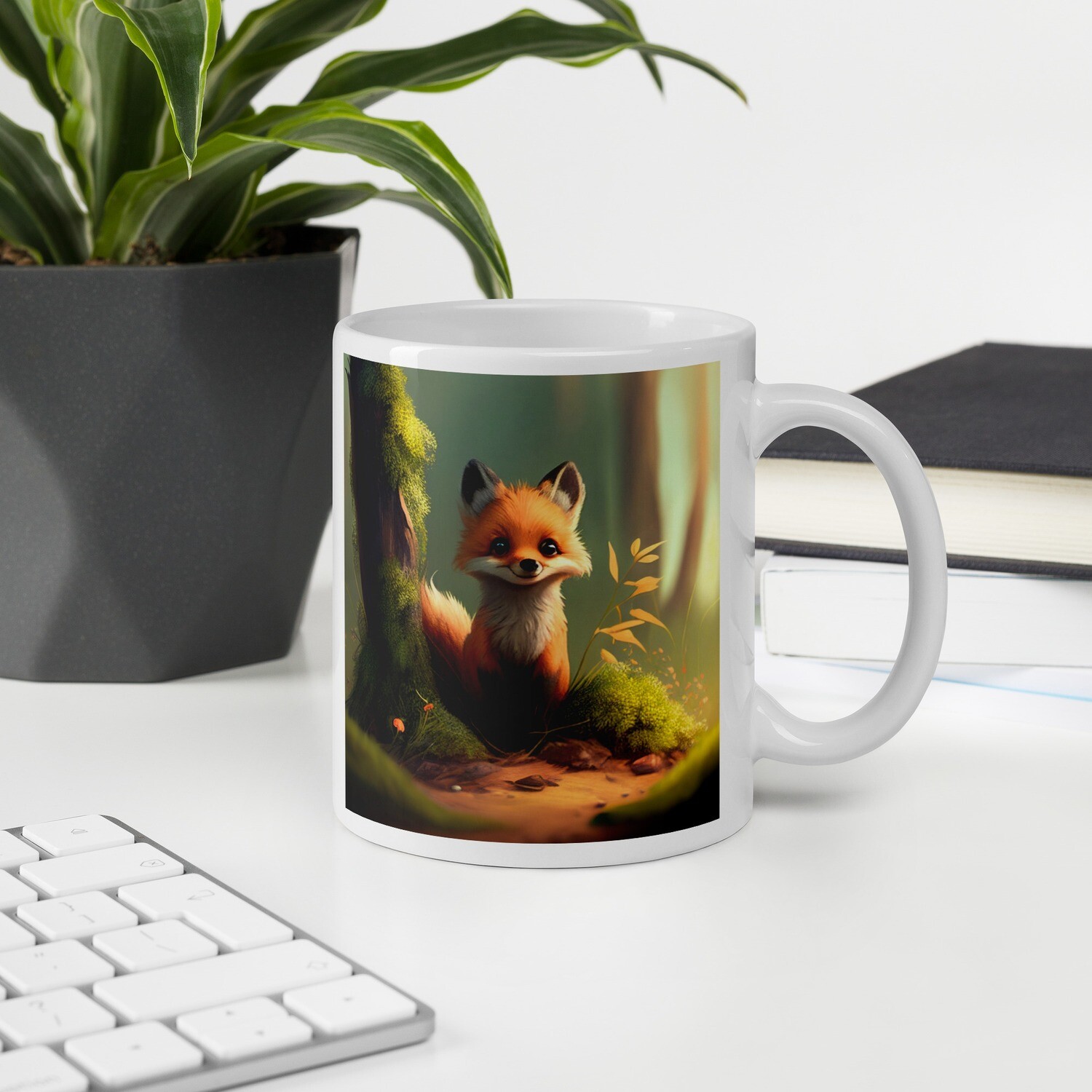 Weiße Hochglanz-Tasse