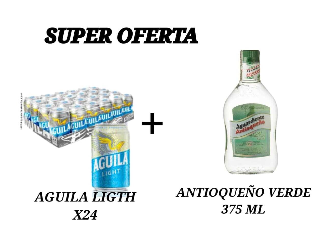 OFERTA AGUILA LIGHT LATA + ANTIOQUEÑO VERDE 1/2