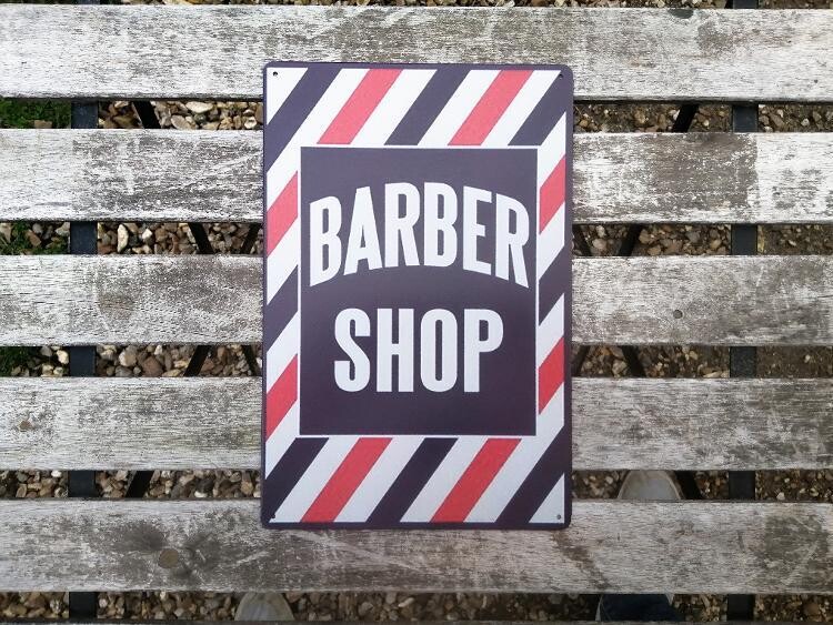 Barber Shop - Plaque métal déco