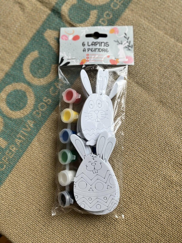 10PCS Lapins en Bois à Peindre, Bricolage Décoration de Lapin de Pâques,Lapin Kit de Décoration contient Pompons Colorés et Yeux Roulés, Loisirs
