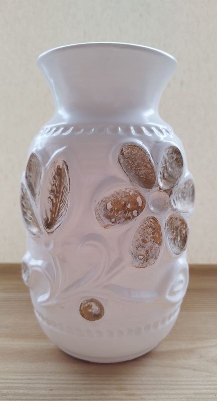Mon Grand Vase Blanc &amp; Or