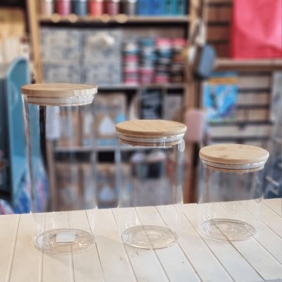 Boîte hermétique en verre et bambou, pour aliments