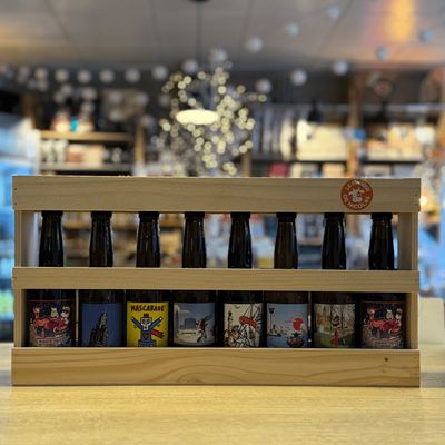 Demi mètre Coffret bois 8 bières Brasserie St Joseph, Le Havre
