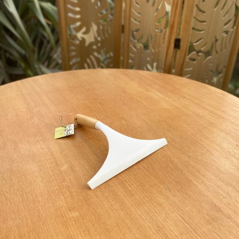 Raclette salle de bain / vitre, manche en bambou