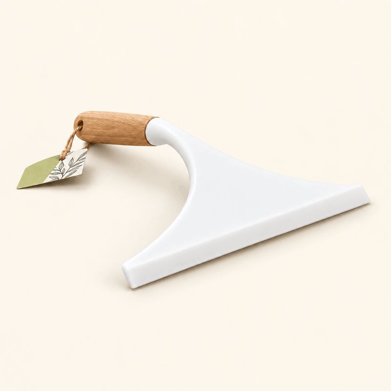 Raclette salle de bain / vitre, manche en bambou