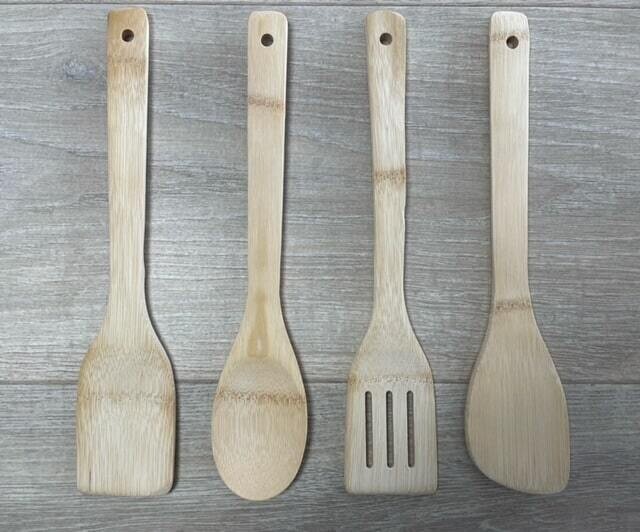 4 Ustensiles de cuisine en bambou antibactérien