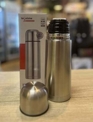 Bouteille gourde Isotherme grise. Boisson chaude pendant 10 heures.
