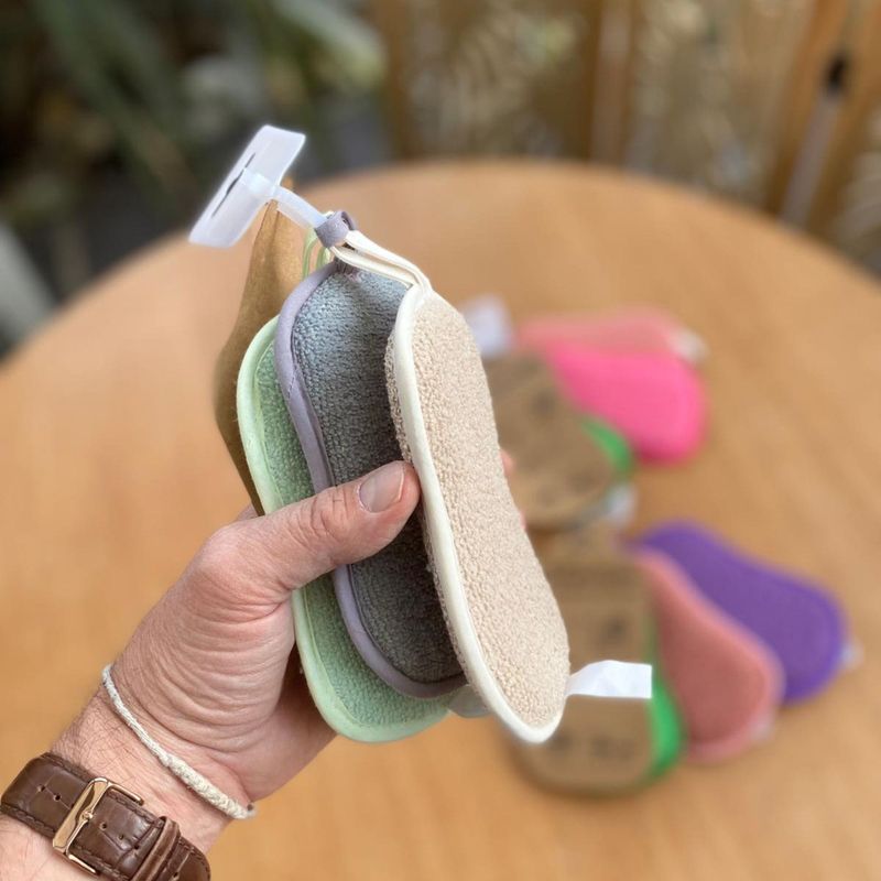 Lot de 3 éponges écologiques lavables, anti- rayures.  [1 lot acheté = 1 lot offert ]