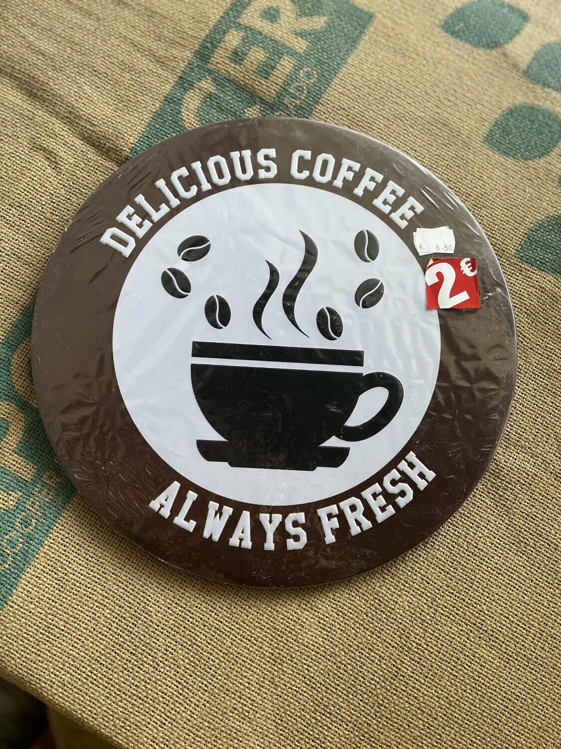 Plaque métallique déco vintage coffee