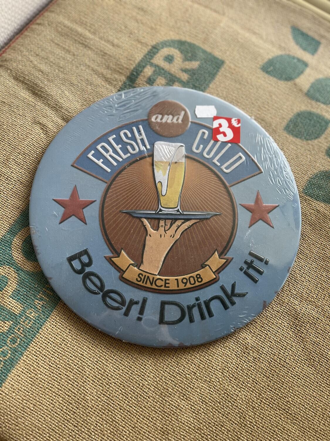 Plaque métal déco vintage beer