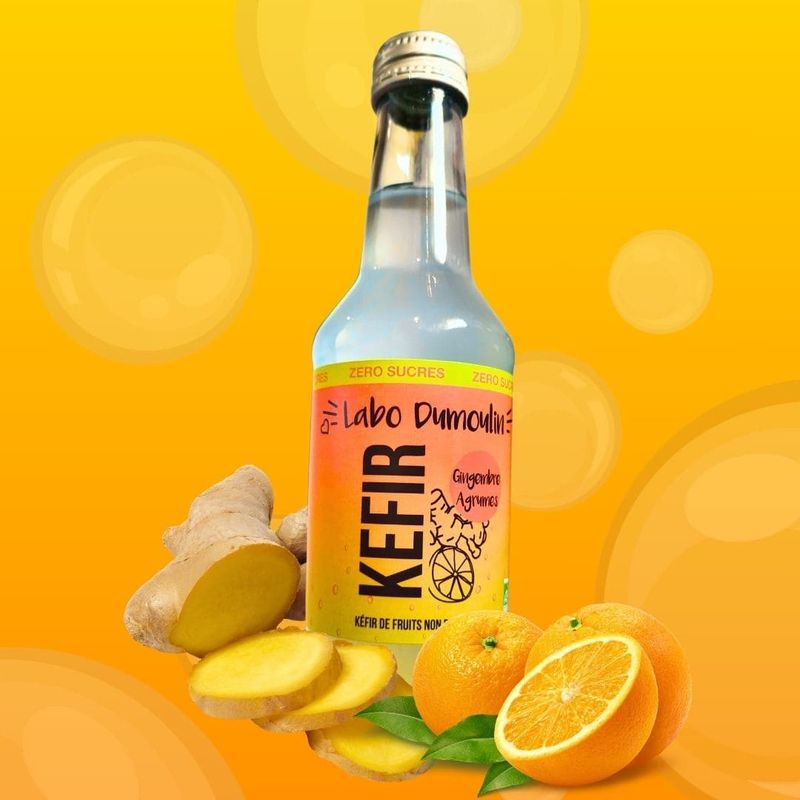 Kéfir Bio, boisson fermentée aux fruits (bouteille) 25 cl