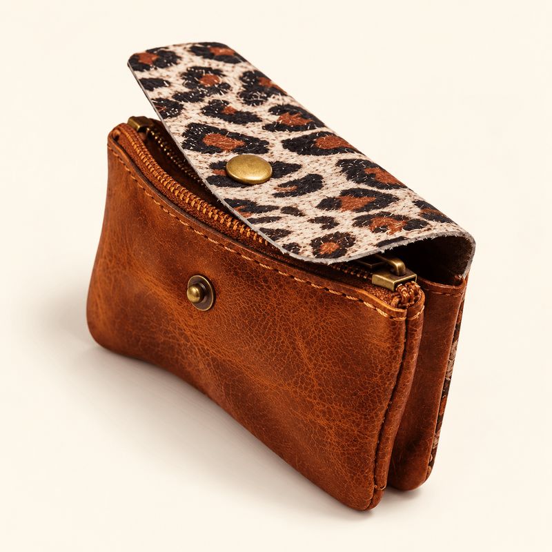 Pochette Porte monnaie léopard