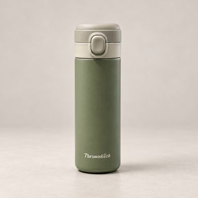 Bouteille gourde isotherme double paroi 400 ml.  Boisson chaude pendant 10 h, froide 20h