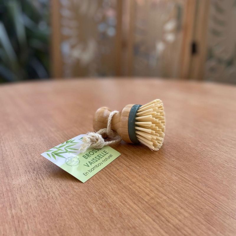 Brosse Vaisselle en Bambou, avec corde