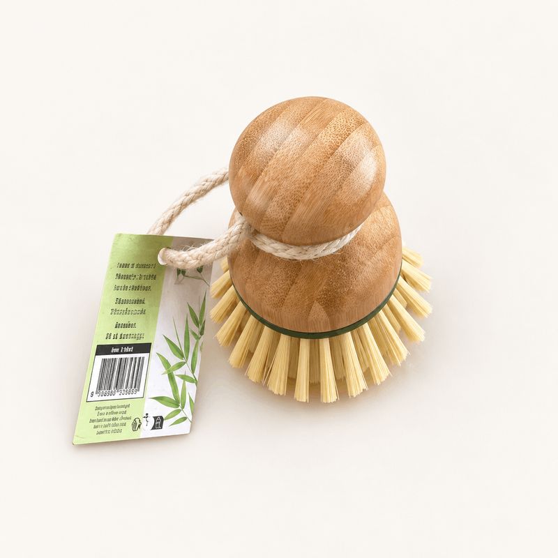 Brosse Vaisselle en Bambou, avec corde