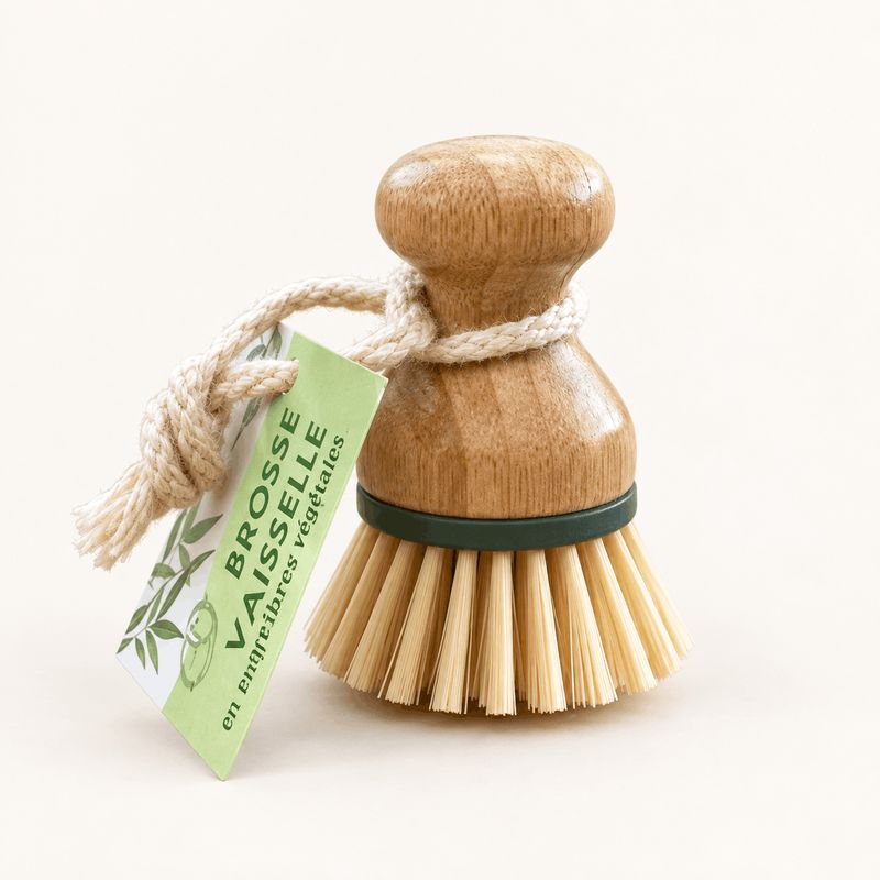 Brosse Vaisselle en Bambou, avec corde