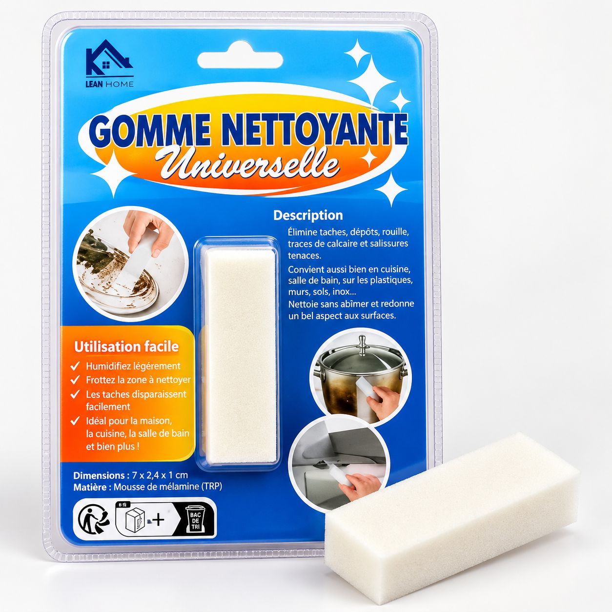 Gomme nettoyante multi surfaces