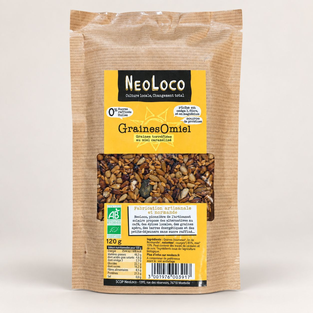 Graines torréfiées au miel caramélisé