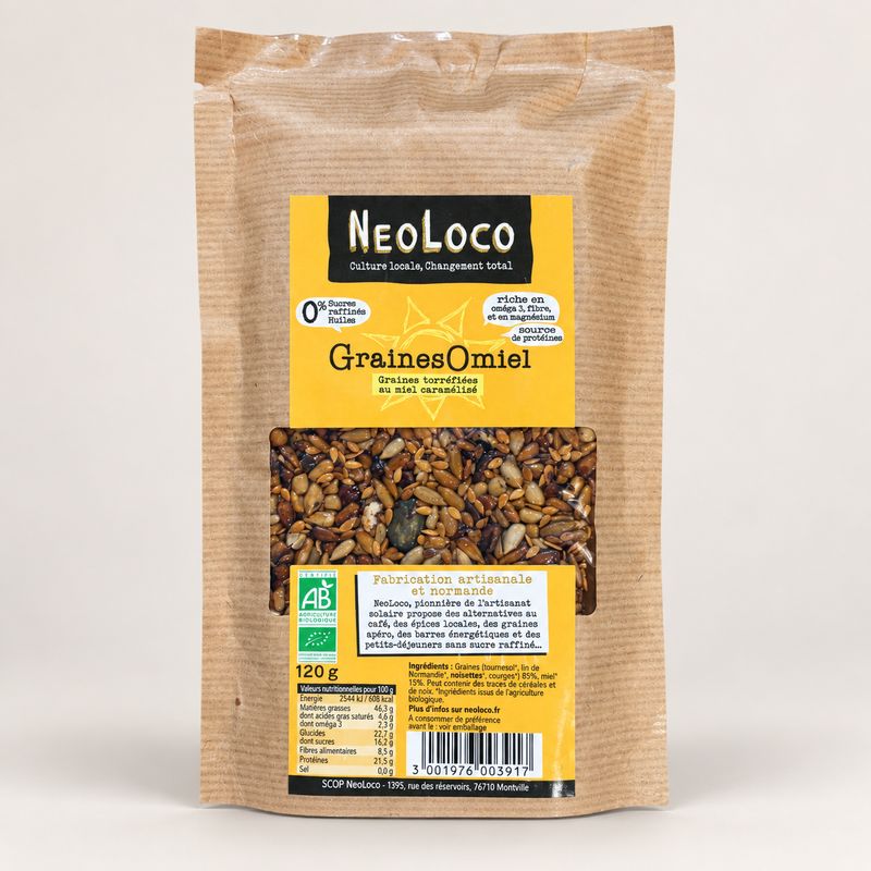 Graines torréfiées au miel caramélisé