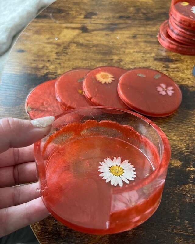Circular coasters with holder