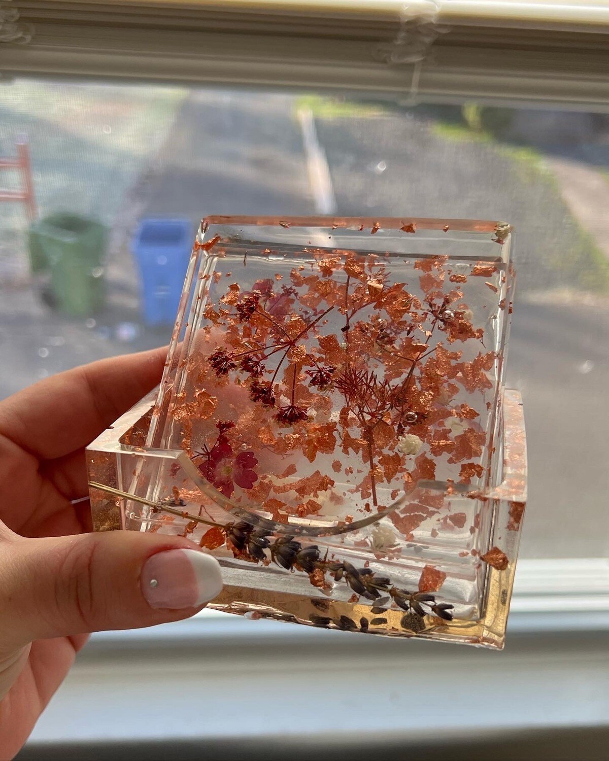 Square coasters with holder