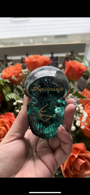 Custom skull with zodiac