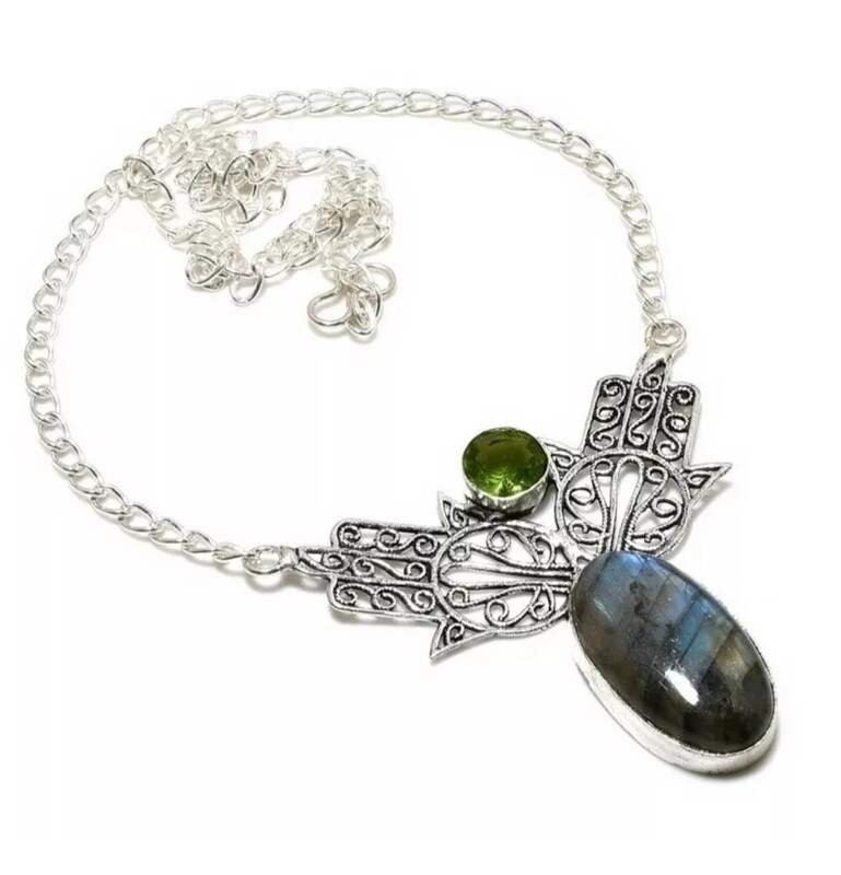 Collier en argent Labradorite