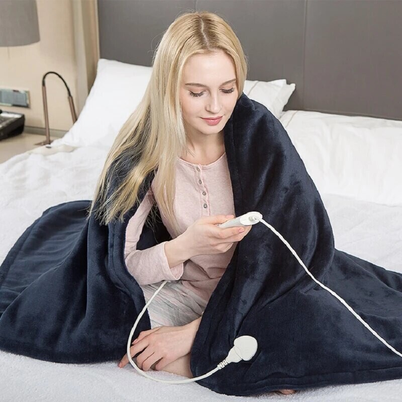 Warm Soft Cozy Safe Sherpa Electric Heating Throw 50X60&quot; (inches)