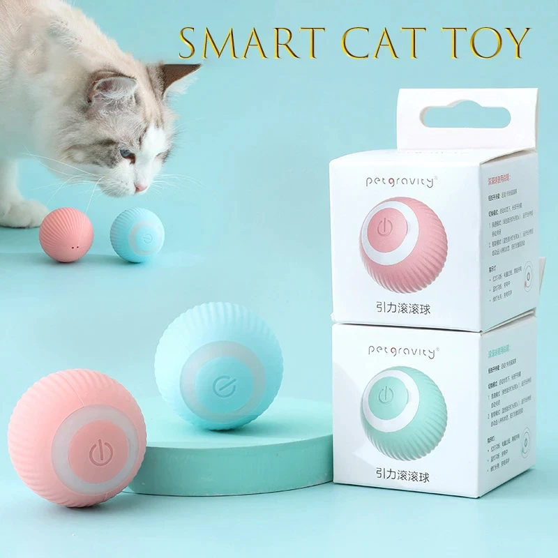 Interactive Cat Smart Toy, Automatic Rolling Roll encourages movement while having fun.